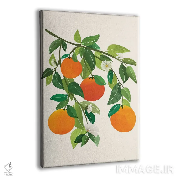 تابلو دکوراتیو پرتقال ها و شکوفه ها II اثر مدرن تروپیکال - نمای پرسپکتیو محصول