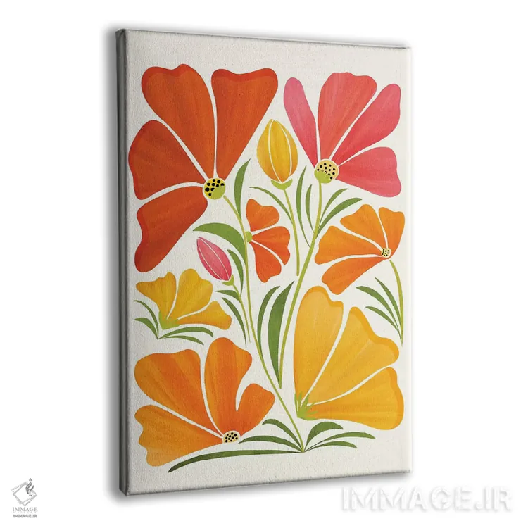 تابلو دکوراتیو گل های وحشی تابستان اثر مدرن تروپیکال - نمای پرسپکتیو محصول