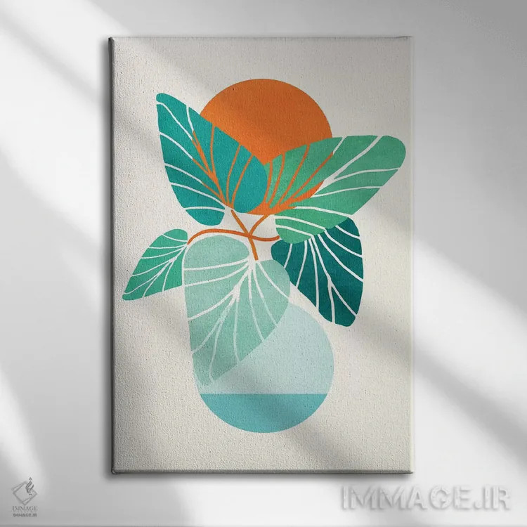 تابلو دکوراتیو زندگی گرمسیری اثر مدرن تروپیکال - نمای روبهرو روی دیوار