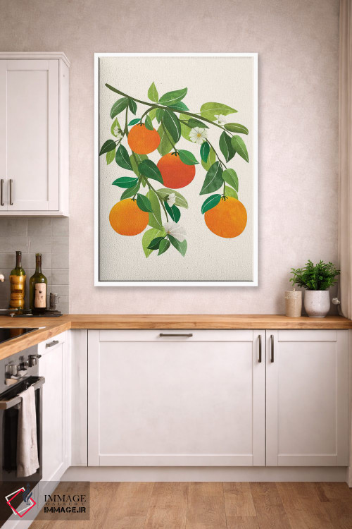 تابلو دکوراتیو پرتقال ها و شکوفه ها II اثر مدرن تروپیکال - D3W