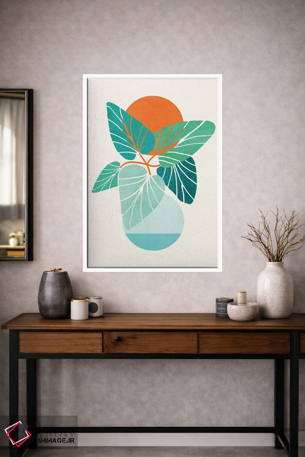 تابلو دکوراتیو زندگی گرمسیری اثر مدرن تروپیکال - D1W