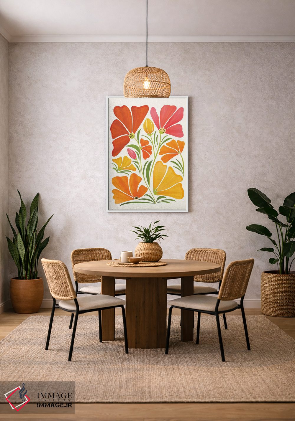 تابلو دکوراتیو گل های وحشی تابستان اثر مدرن تروپیکال - D3W