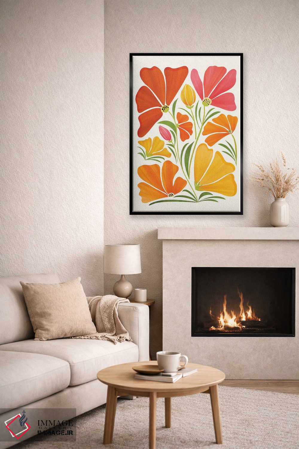 تابلو دکوراتیو گل های وحشی تابستان اثر مدرن تروپیکال - D6B