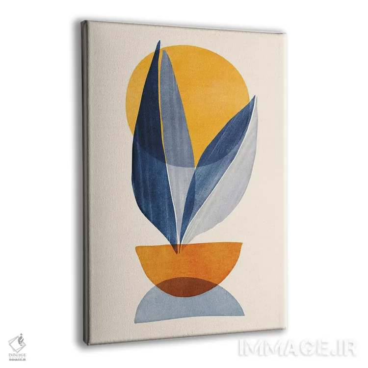 تابلو مینیمال اثر انتزاعی چیدمان آفتاب - نمای پرسپکتیو محصول
