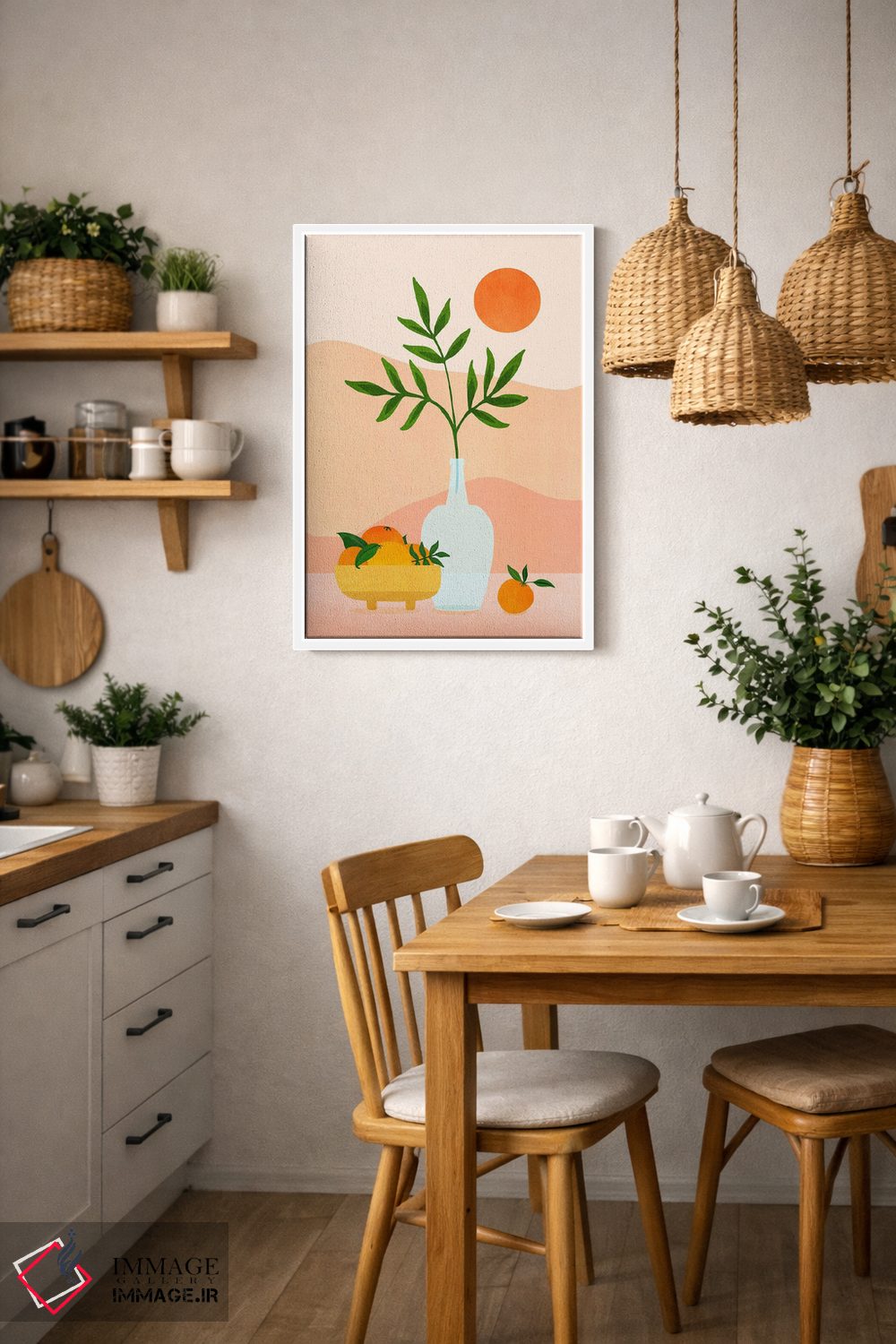 تابلو مینیمال گیجی تابستانی اثر مدرن تروپیکال - D2W