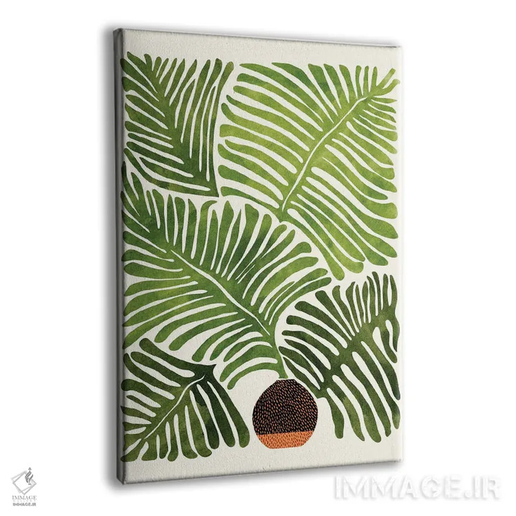 تابلو مینیمال سرخس تابستانی اثر مدرن تروپیکال - نمای پرسپکتیو محصول