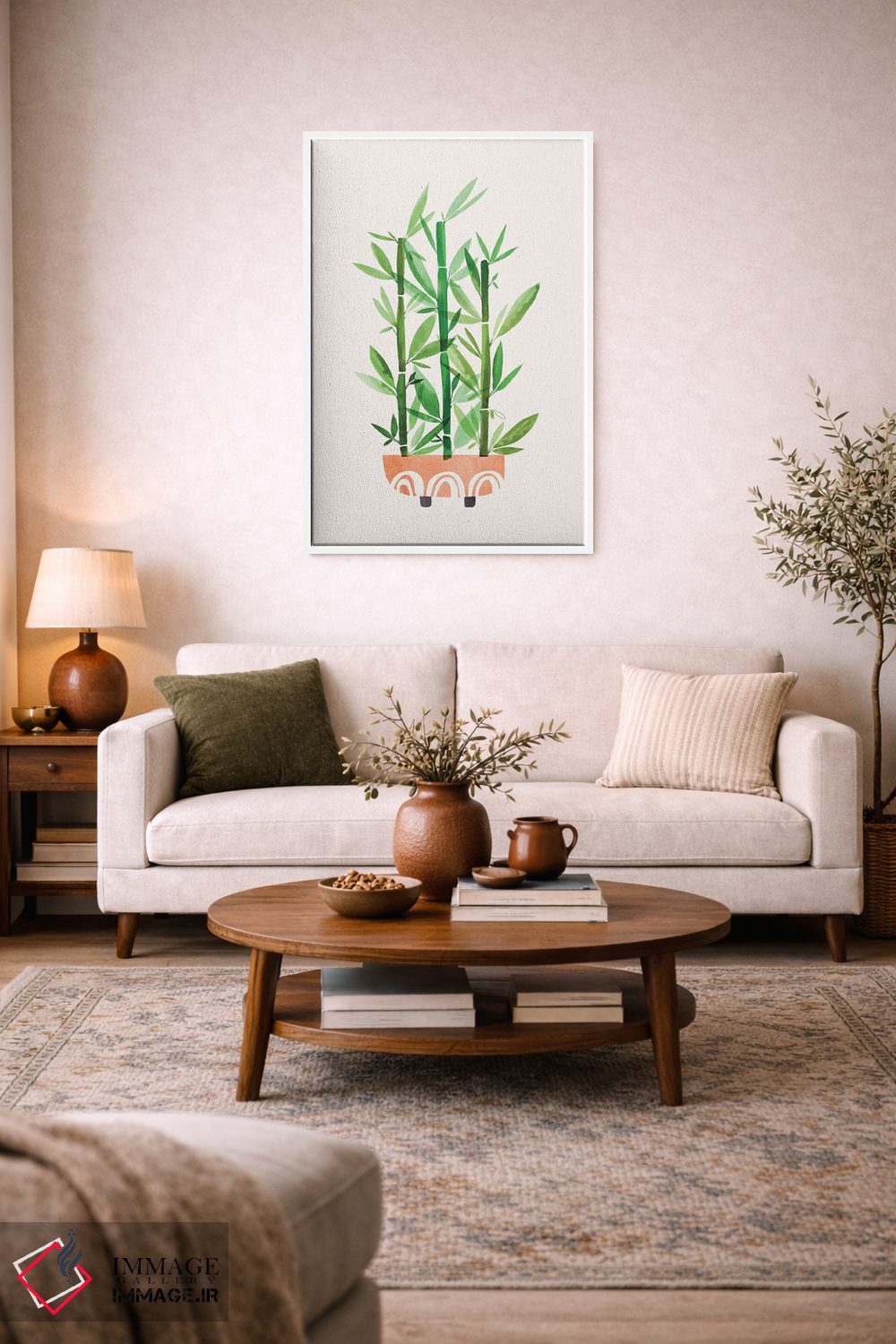 تابلو مینیمال بامبو خوشحال اثر مدرن تروپیکال - D4W