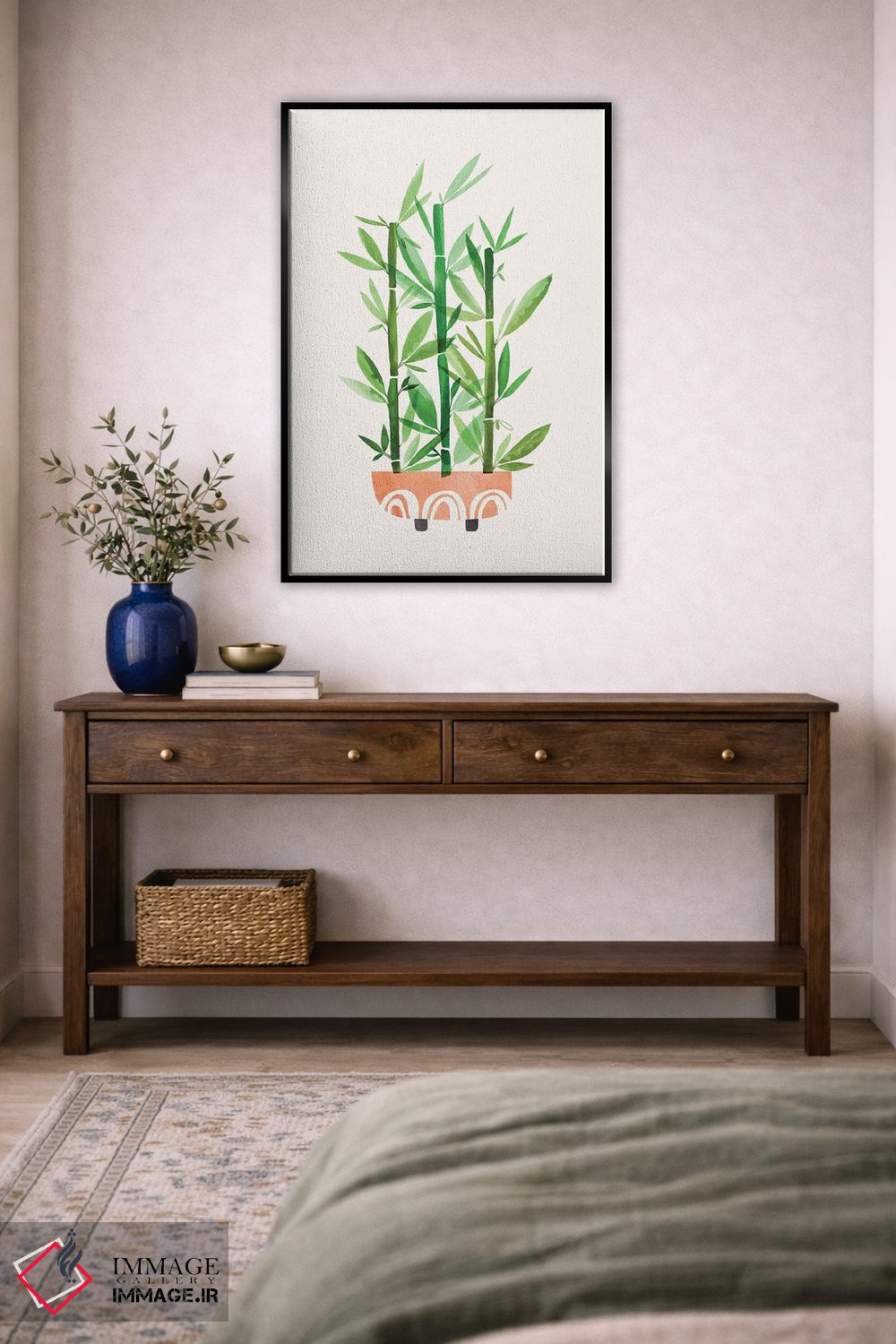 تابلو مینیمال بامبو خوشحال اثر مدرن تروپیکال - D5B
