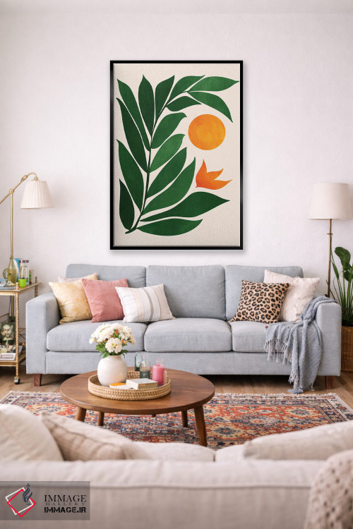 تابلو مینیمال غروب باغ III اثر مدرن تروپیکال - D1B