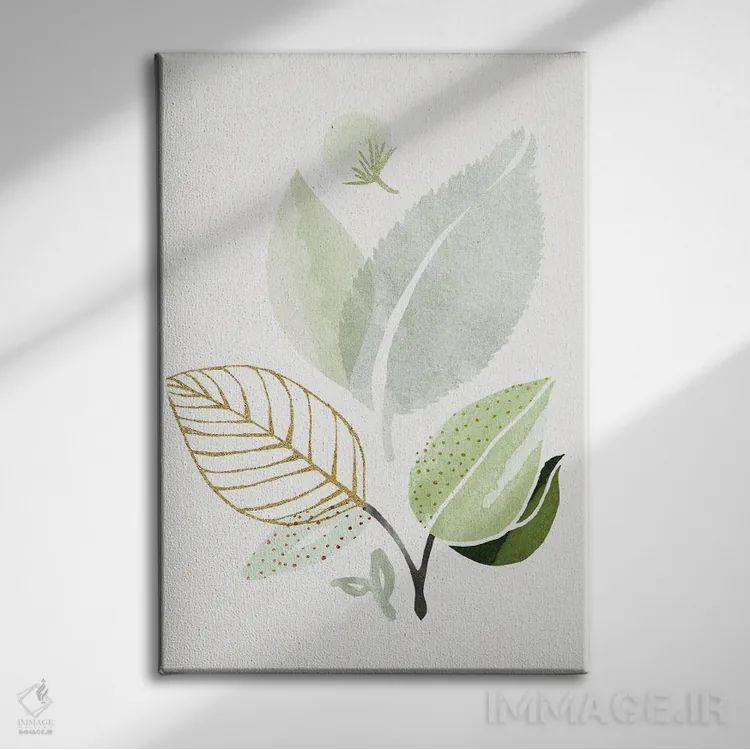 تابلو مینیمال دسته گل جنگل بهاری II اثر مدرن تروپیکال - نمای روبهرو روی دیوار