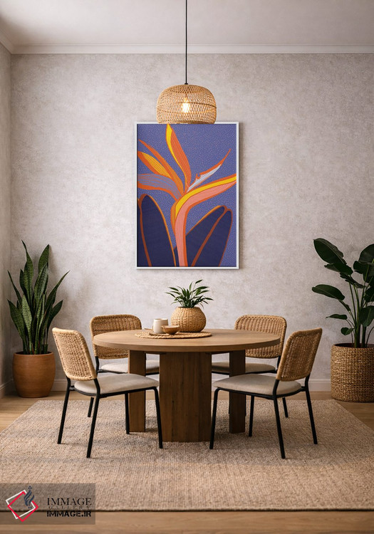 تابلو دکوراتیو پرنده بهشتی اثر مدرن تروپیکال - D4W