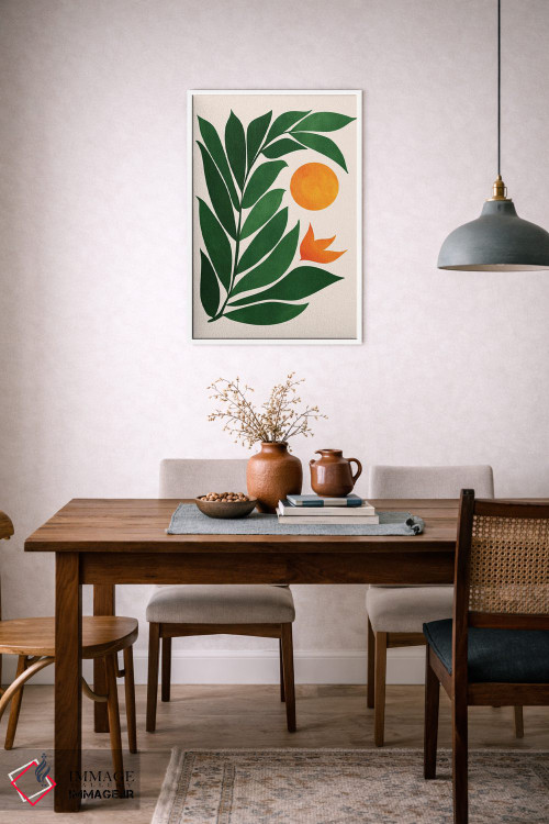 تابلو مینیمال غروب باغ III اثر مدرن تروپیکال - D6W