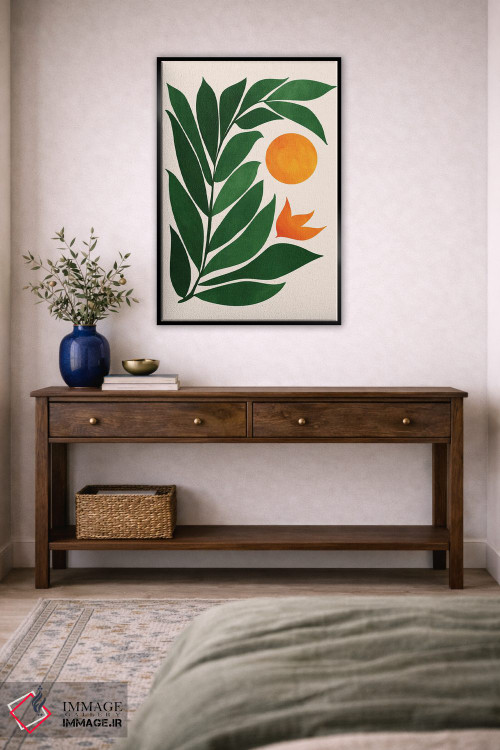 تابلو مینیمال غروب باغ III اثر مدرن تروپیکال - D5B