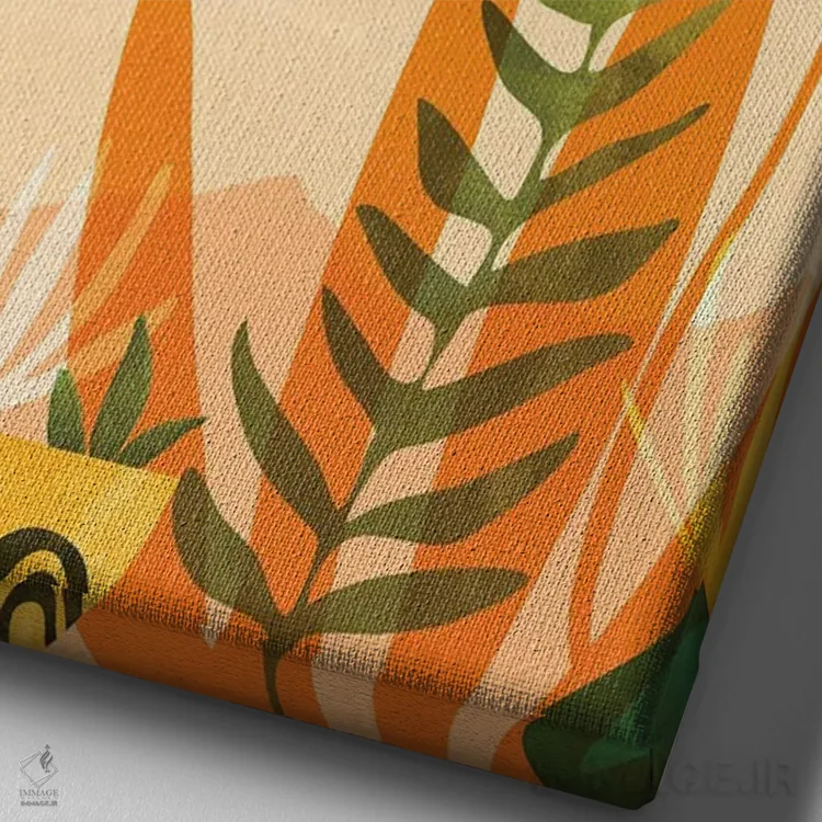 تابلو مدرن برداشت در نیمه تابستان اثر مدرن تروپیکال - نمای نزدیک بافت بوم