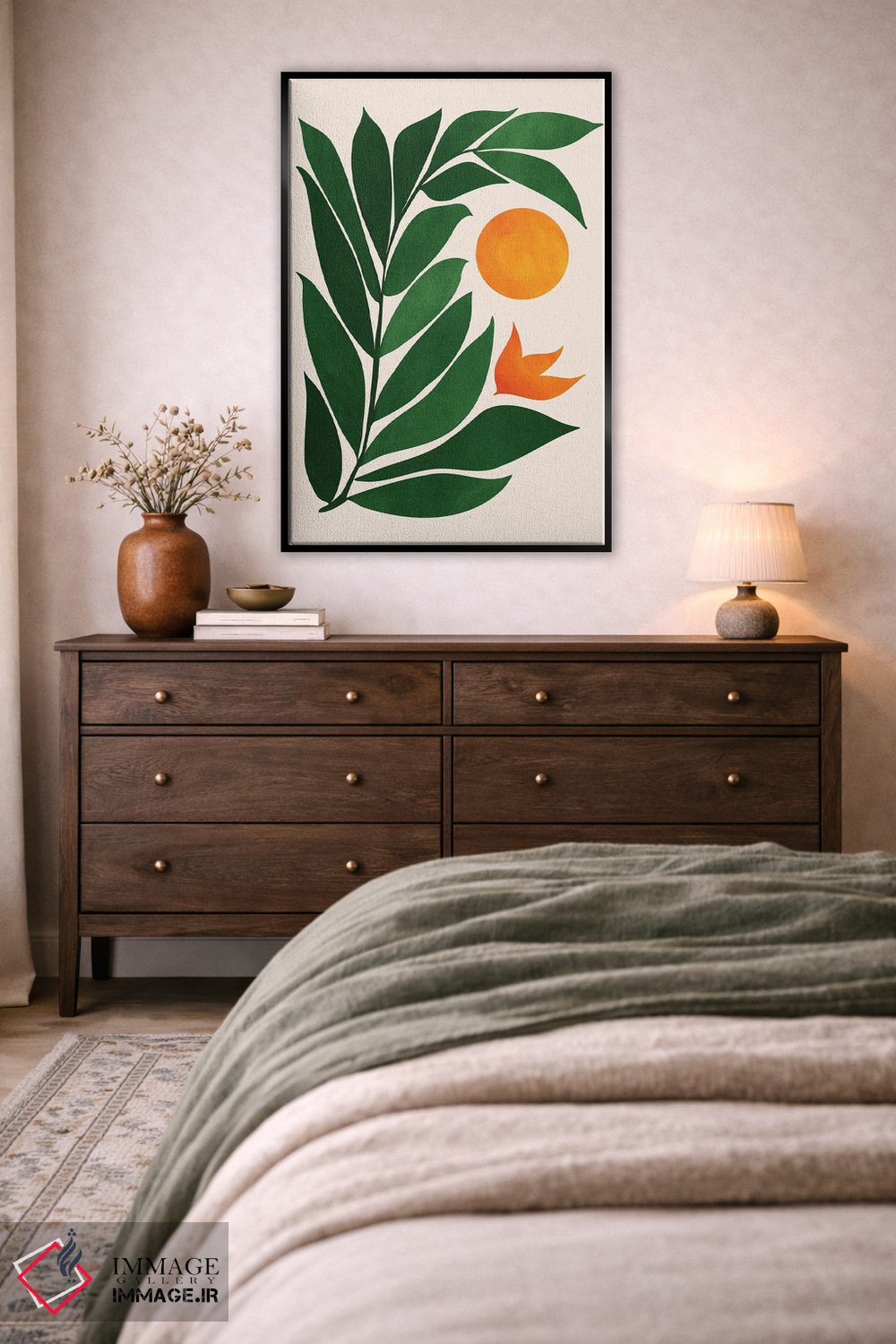 تابلو مینیمال غروب باغ III اثر مدرن تروپیکال - D4B