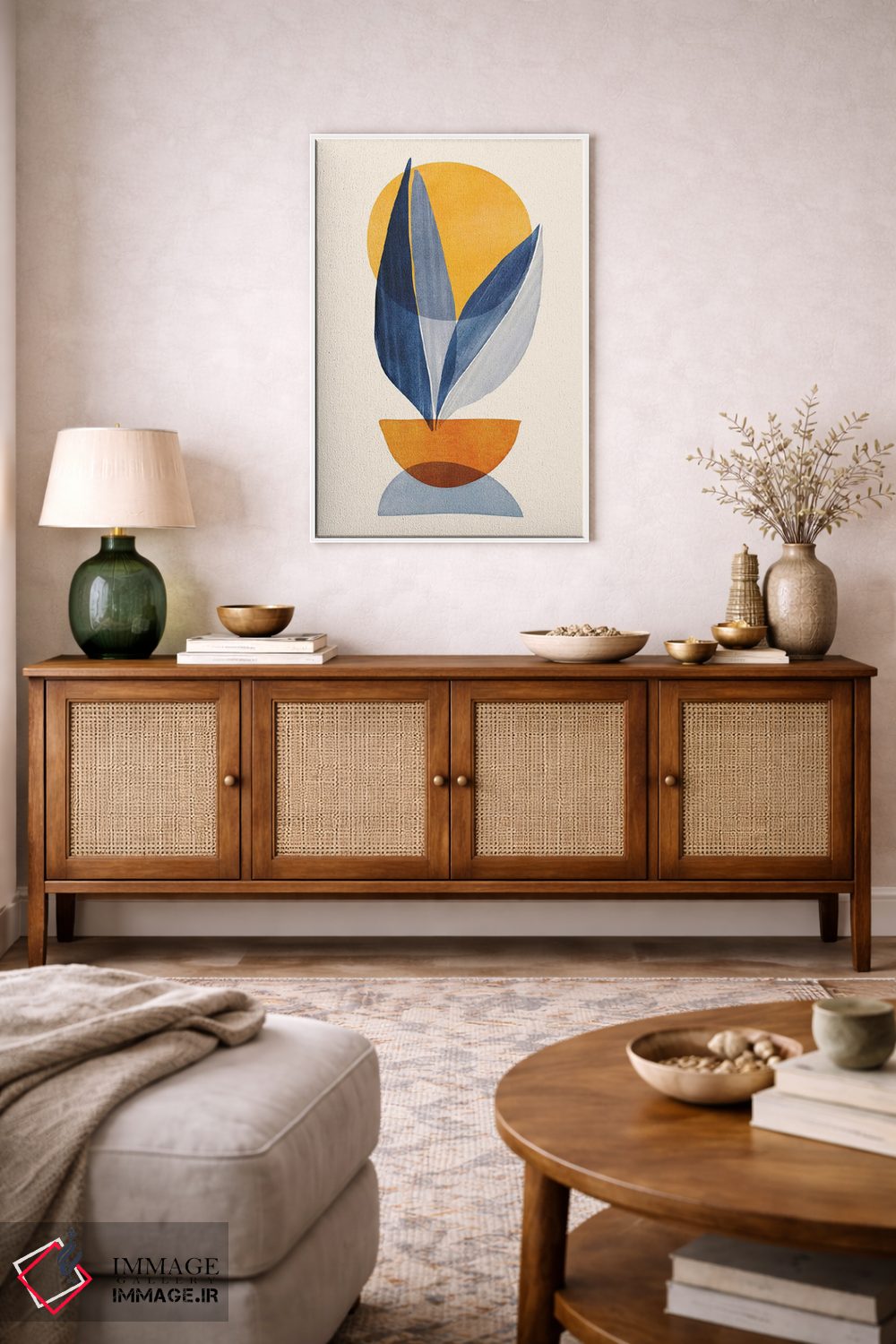 تابلو مینیمال اثر انتزاعی چیدمان آفتاب - D2W
