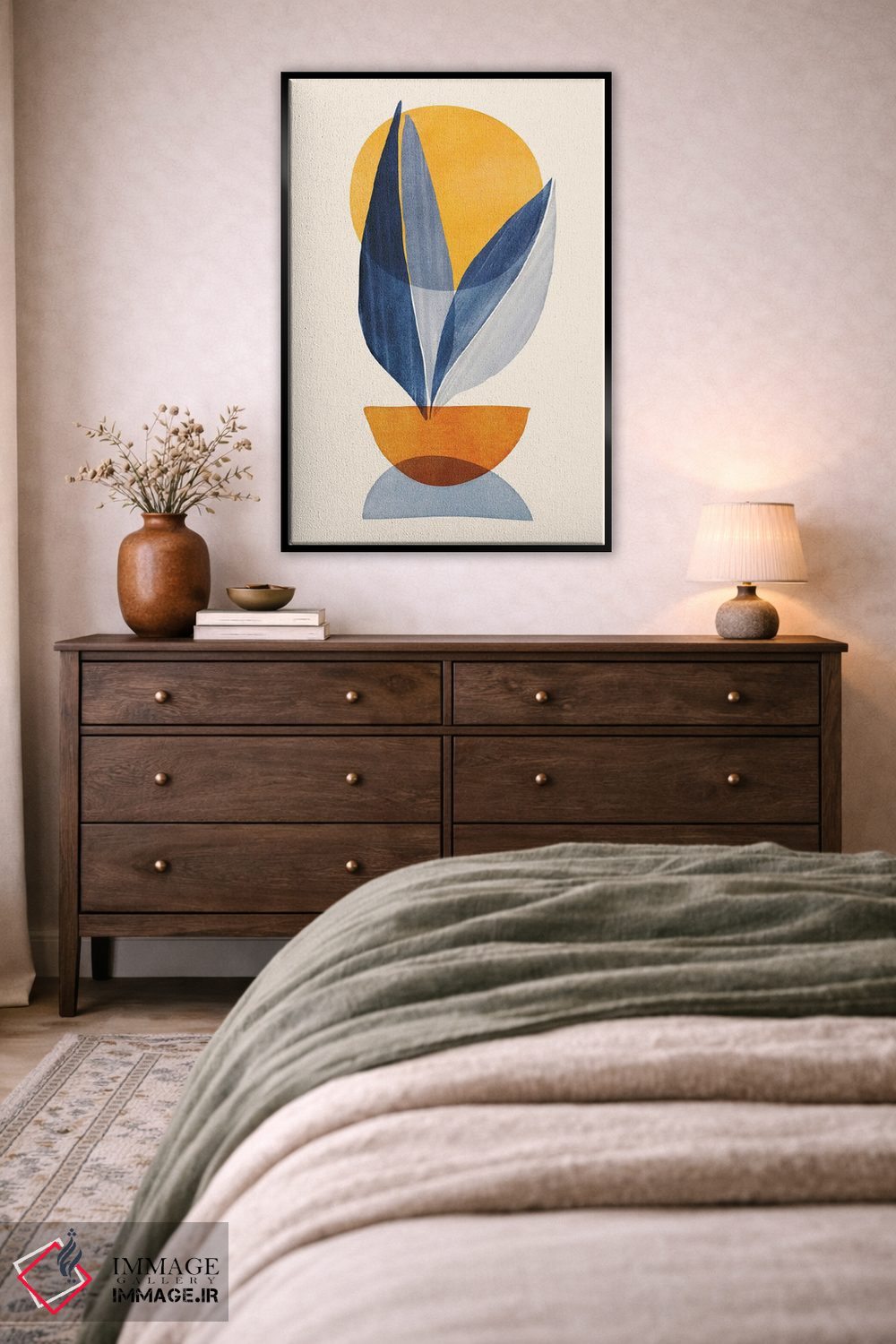 تابلو مینیمال اثر انتزاعی چیدمان آفتاب - D5B