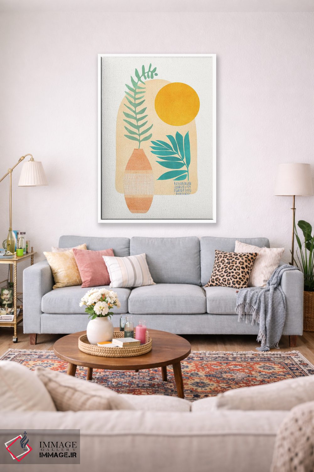 تابلو مینیمال تخم مرغ نیمرو اثر مدرن تروپیکال - D1W