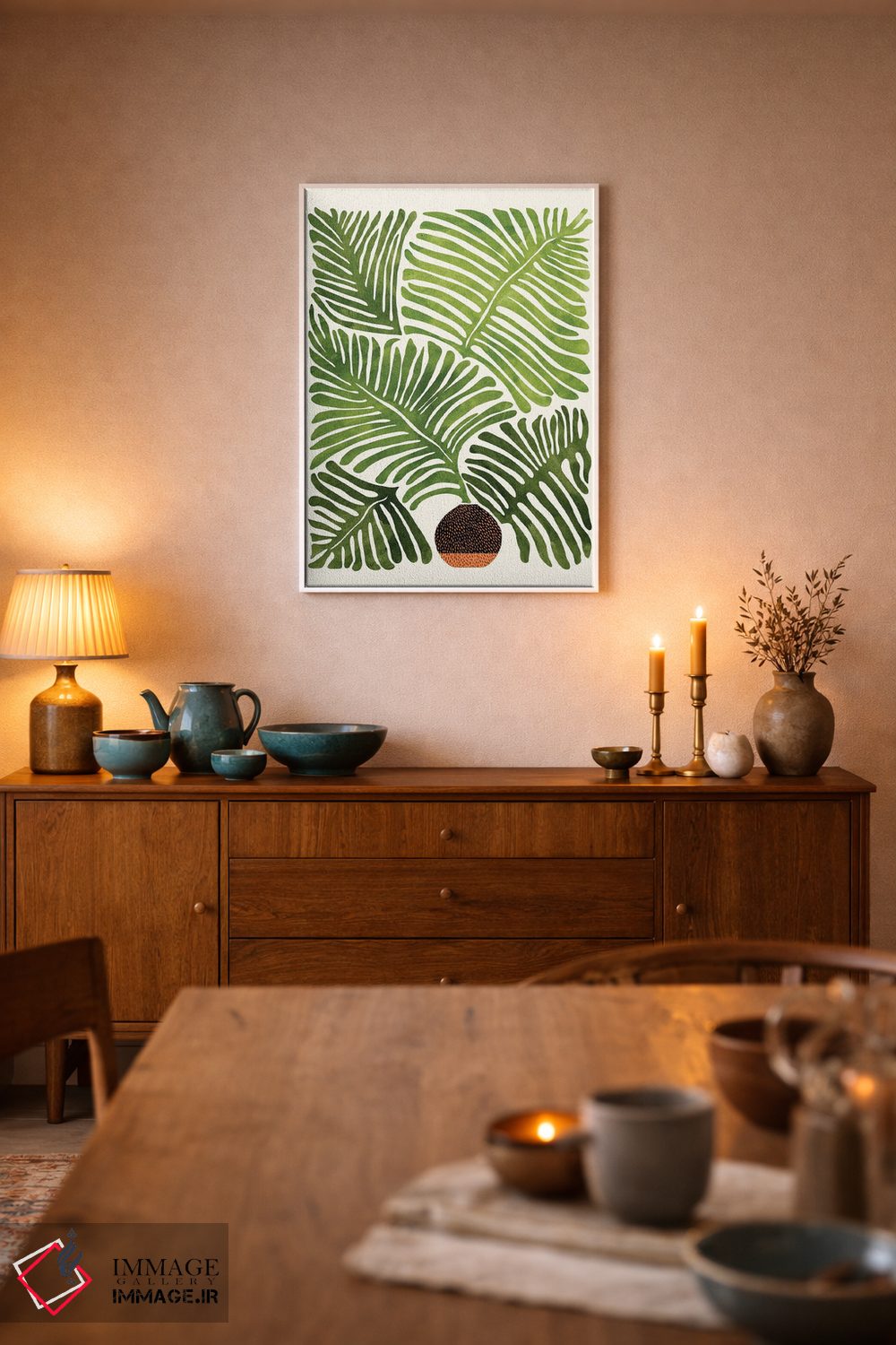 تابلو مینیمال سرخس تابستانی اثر مدرن تروپیکال - D6W