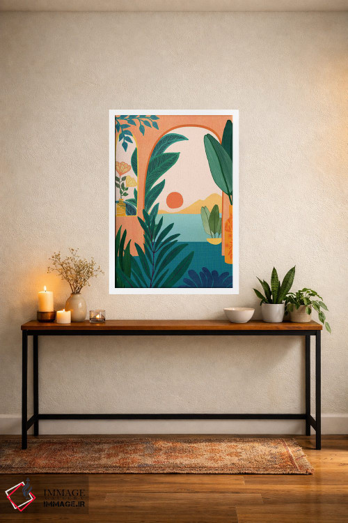 تابلو دکوراتیو عصر گرمسیری اثر مدرن تروپیکال - D2W