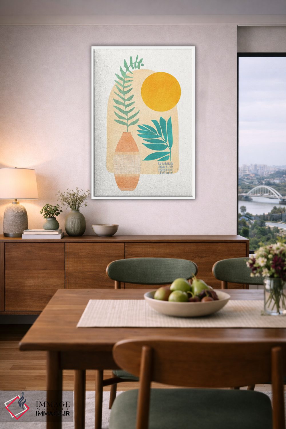 تابلو مینیمال تخم مرغ نیمرو اثر مدرن تروپیکال - D6W