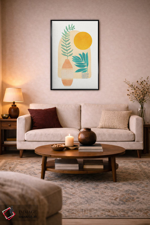 تابلو مینیمال تخم مرغ نیمرو اثر مدرن تروپیکال - D5B