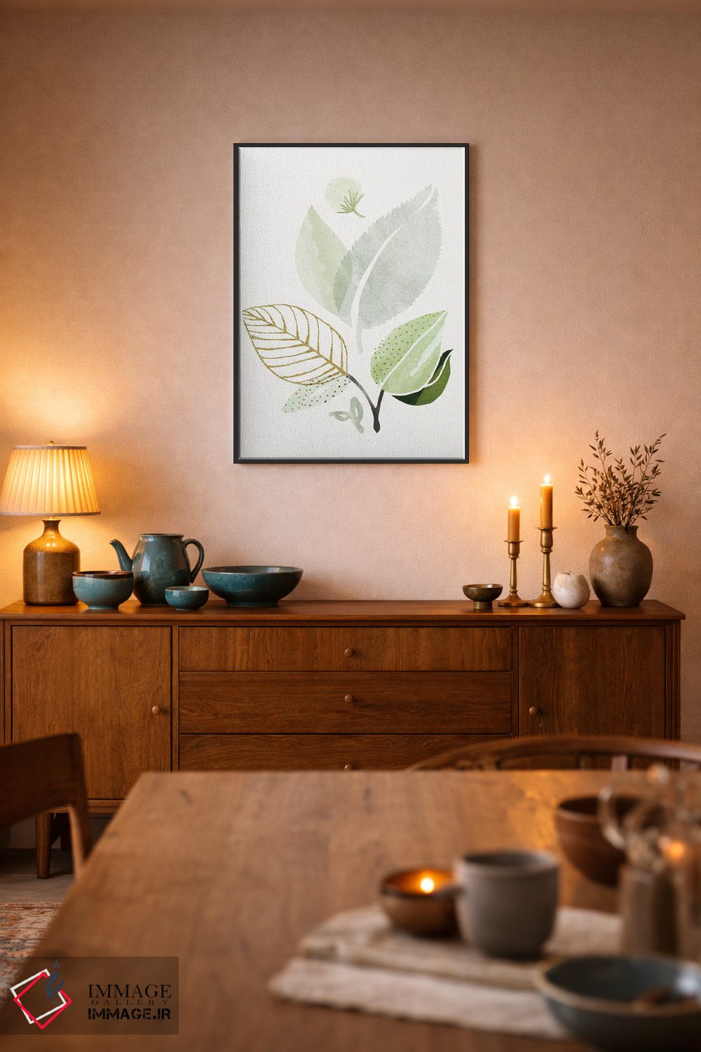 تابلو مینیمال دسته گل جنگل بهاری II اثر مدرن تروپیکال - D6B