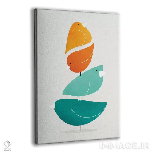تابلو مینیمال دسته پرندگان II اثر مدرن تروپیکال - نمای پرسپکتیو محصول