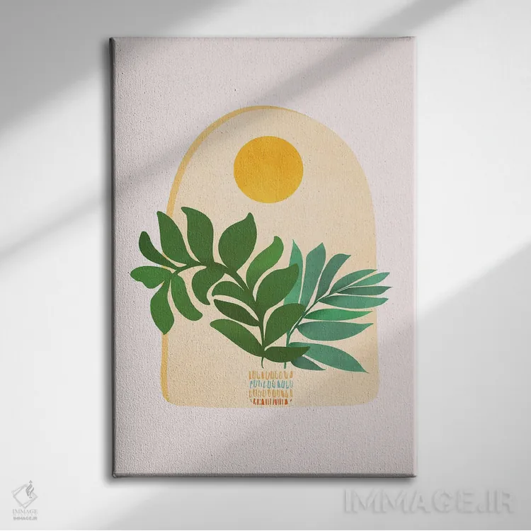 تابلو دکوراتیو صحنه تابستانی بوهمی اثر مدرن تروپیکال - نمای روبهرو روی دیوار