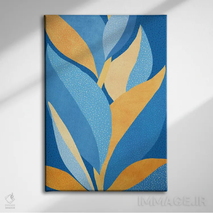 تابلو مینیمال باغ پرجنب وجوش شبانه اثر مدرن تروپیکال - نمای روبهرو روی دیوار