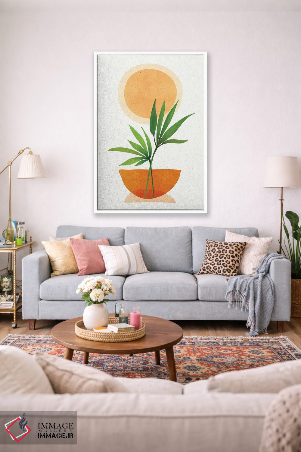 تابلو مینیمال شادی انتزاعی اثر مدرن تروپیکال - D1W