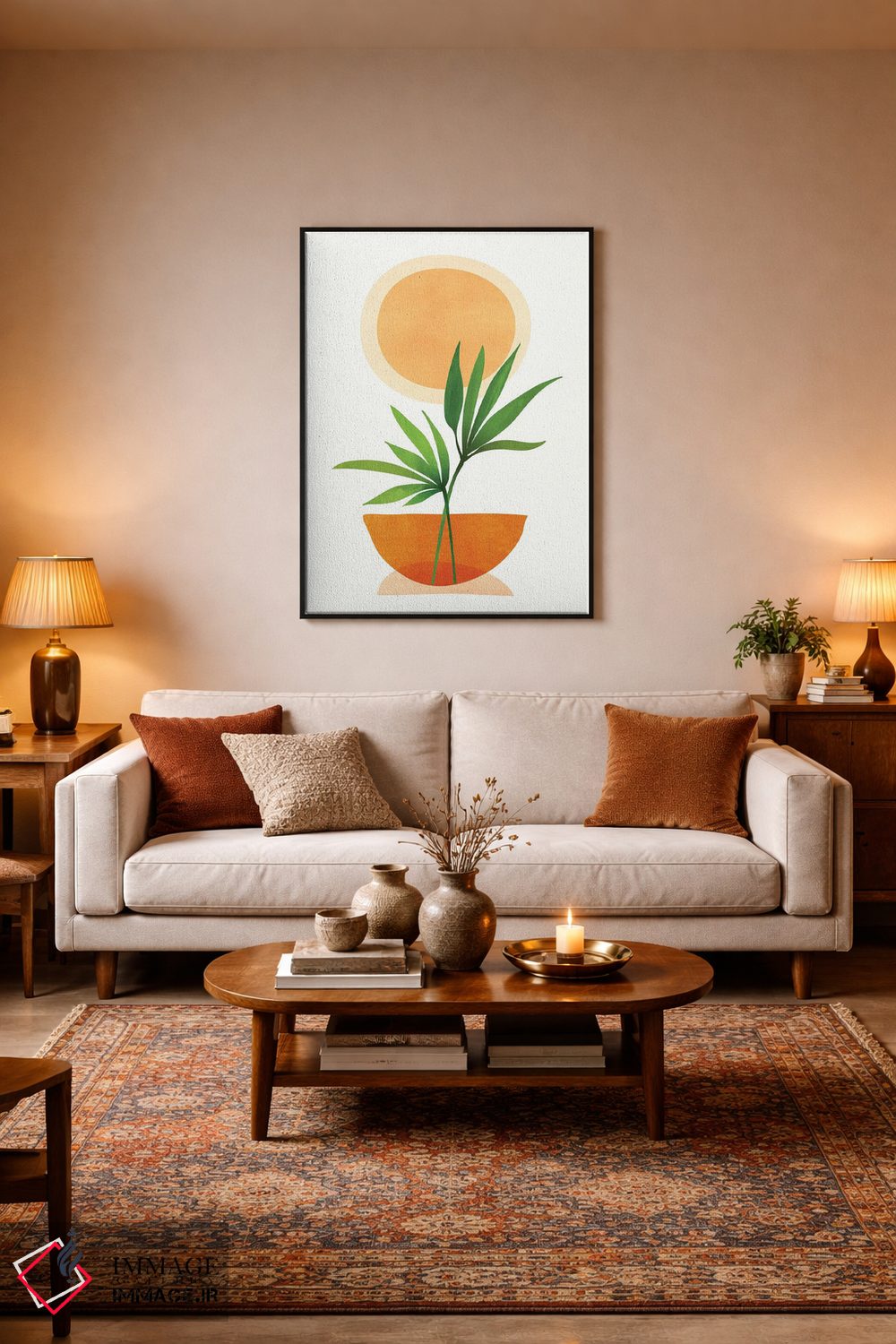 تابلو مینیمال شادی انتزاعی اثر مدرن تروپیکال - D4B