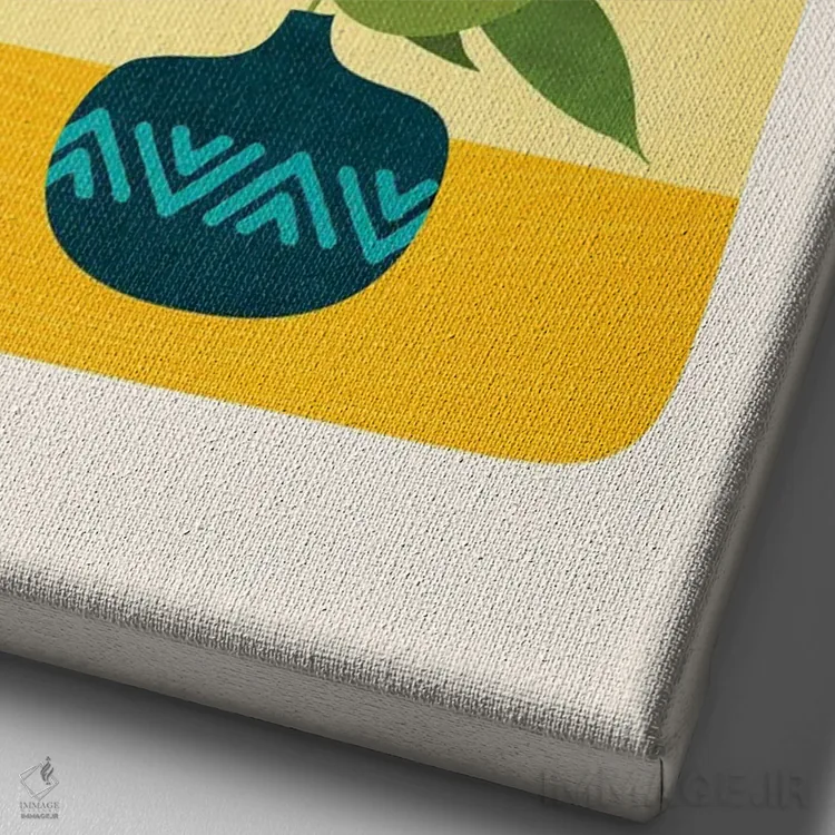 تابلو مینیمال صبح یکشنبه اثر مدرن تروپیکال - نمای نزدیک بافت بوم