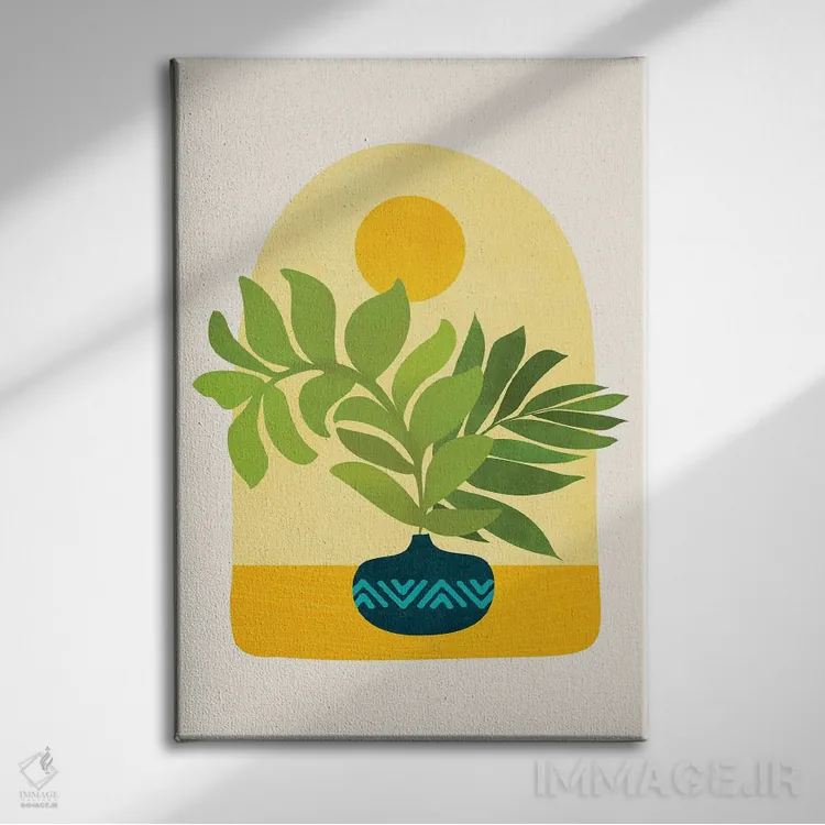 تابلو مینیمال صبح یکشنبه اثر مدرن تروپیکال - نمای روبهرو روی دیوار