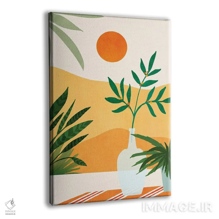 تابلو مینیمال چشم اندازهای غروب کالیفرنیا اثر مدرن تروپیکال - نمای پرسپکتیو محصول