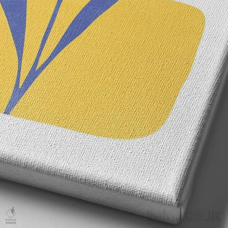 تابلو مینیمال تعادل طبیعت اثر مدرن تروپیکال - نمای نزدیک بافت بوم