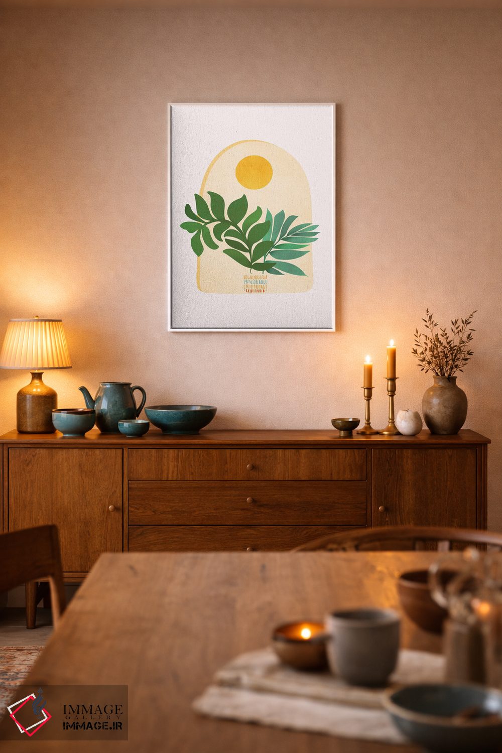 تابلو دکوراتیو صحنه تابستانی بوهمی اثر مدرن تروپیکال - D5W