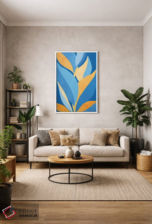 تابلو مینیمال باغ پرجنب وجوش شبانه اثر مدرن تروپیکال - D1W
