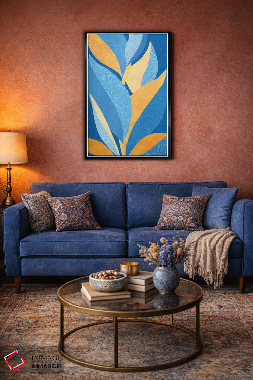 تابلو مینیمال باغ پرجنب وجوش شبانه اثر مدرن تروپیکال - D4B