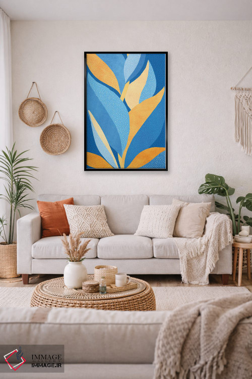 تابلو مینیمال باغ پرجنب وجوش شبانه اثر مدرن تروپیکال - D3B