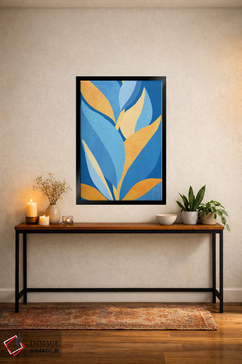 تابلو مینیمال باغ پرجنب وجوش شبانه اثر مدرن تروپیکال - D5B
