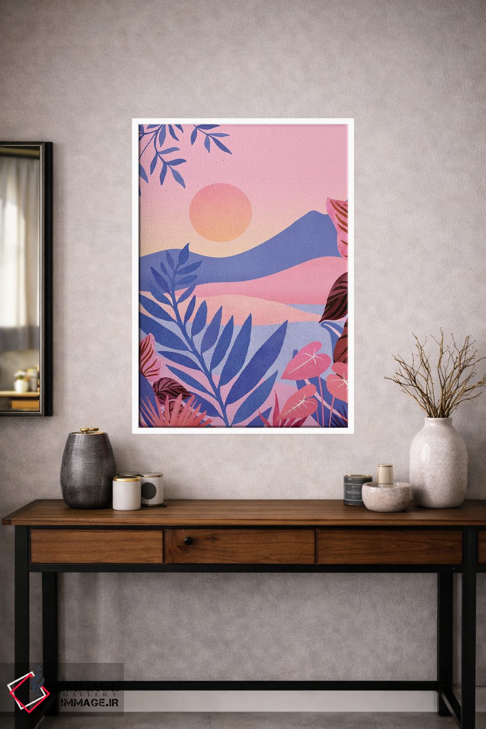 تابلو مدرن غروب هاوایی اثر مدرن تروپیکال - D1W
