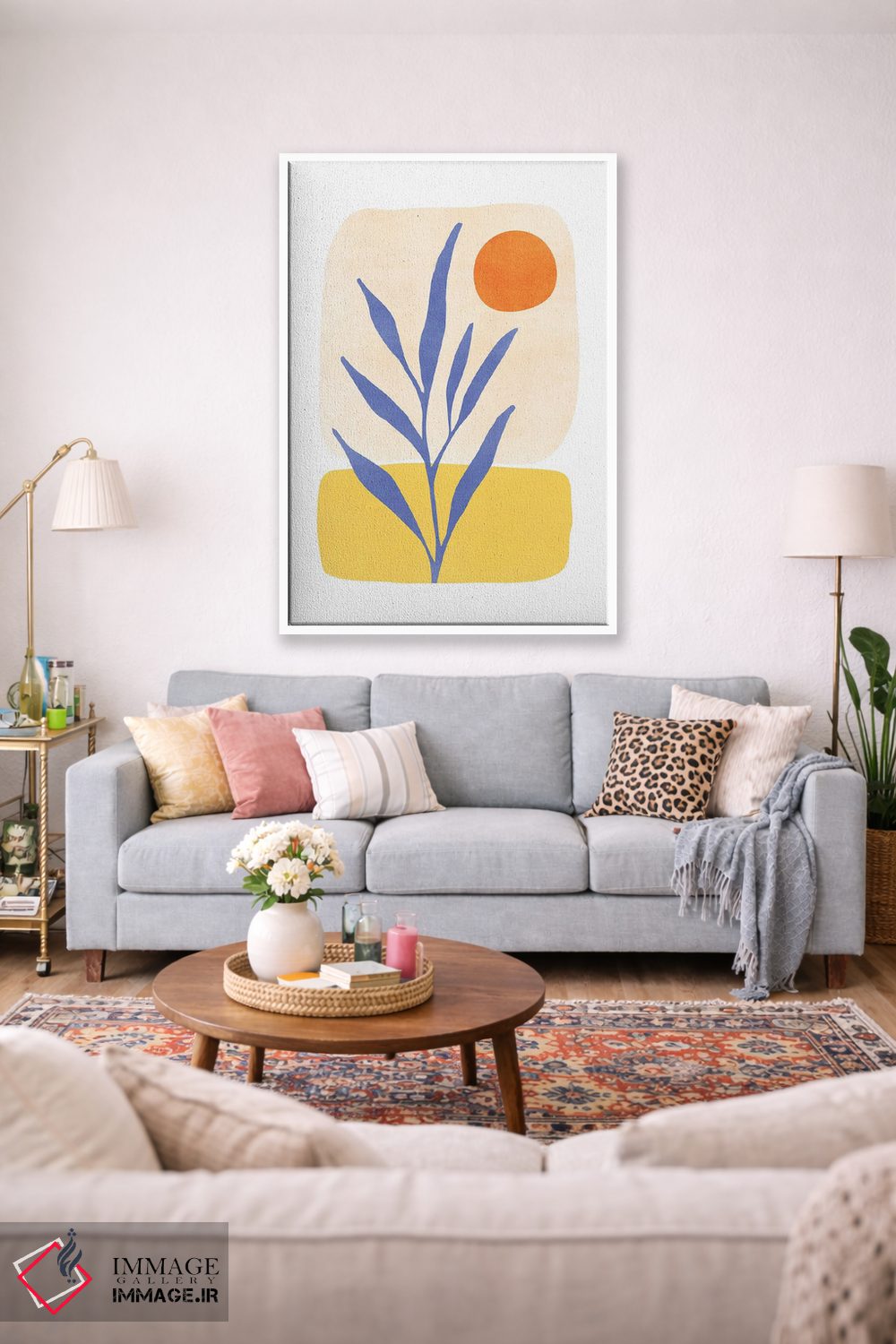 تابلو مینیمال تعادل طبیعت اثر مدرن تروپیکال - D1W