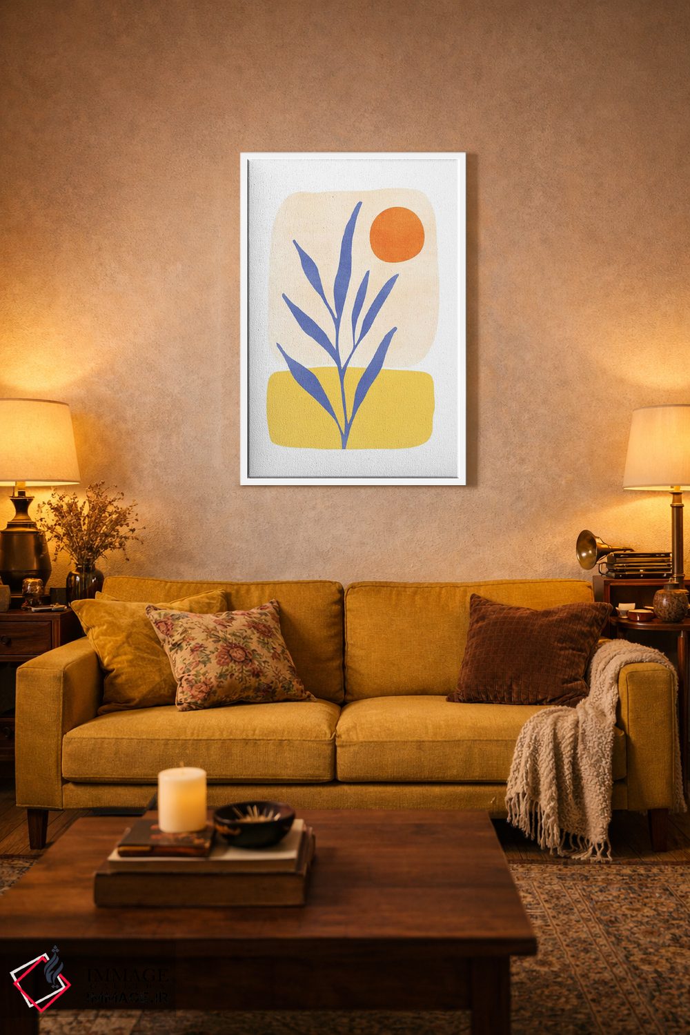 تابلو مینیمال تعادل طبیعت اثر مدرن تروپیکال - D2W