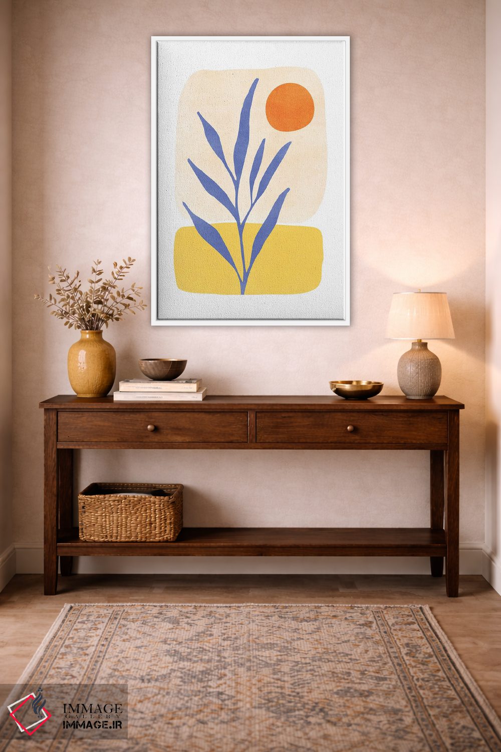 تابلو مینیمال تعادل طبیعت اثر مدرن تروپیکال - D3W