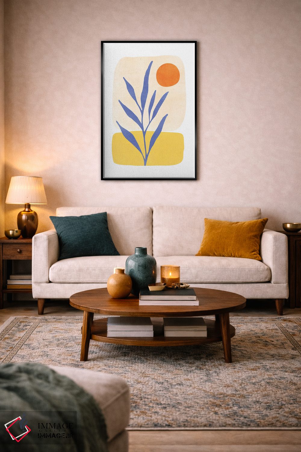 تابلو مینیمال تعادل طبیعت اثر مدرن تروپیکال - D5B