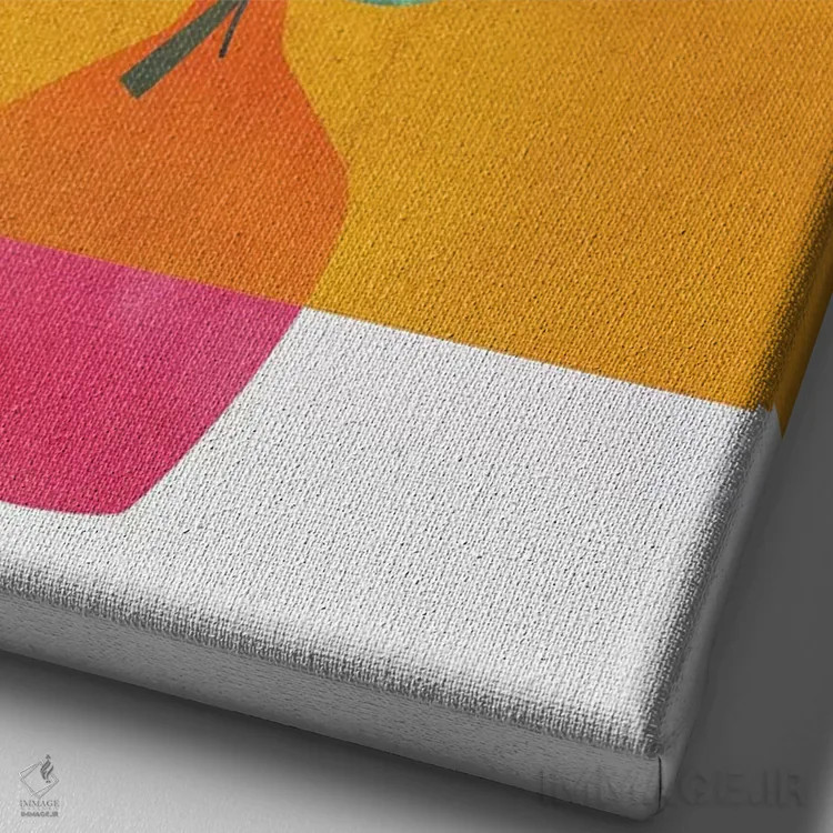 تابلو مینیمال اوکالیپتوس و نور خورشید اثر مدرن تروپیکال - نمای نزدیک بافت بوم