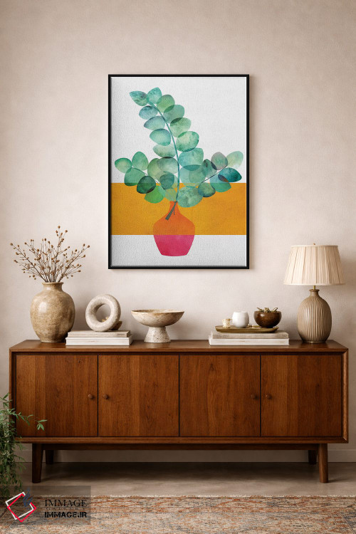 تابلو مینیمال اوکالیپتوس و نور خورشید اثر مدرن تروپیکال - D2B