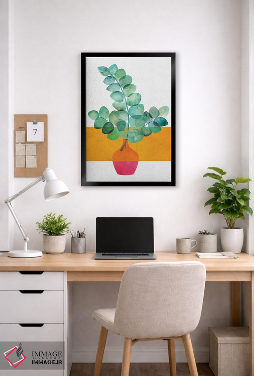 تابلو مینیمال اوکالیپتوس و نور خورشید اثر مدرن تروپیکال - D4B