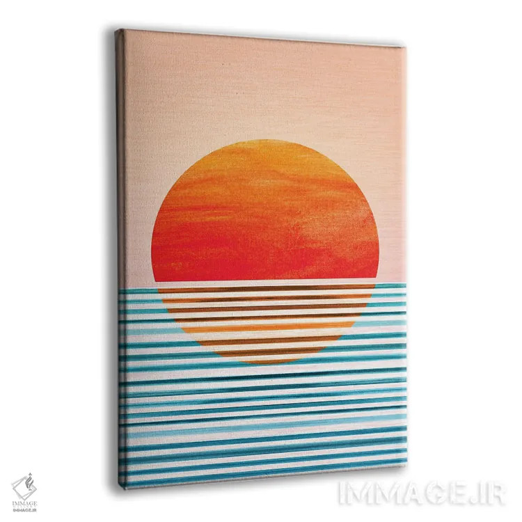 تابلو مینیمال غروب هندسی مینیمال اثر مدرن تروپیکال - نمای پرسپکتیو محصول